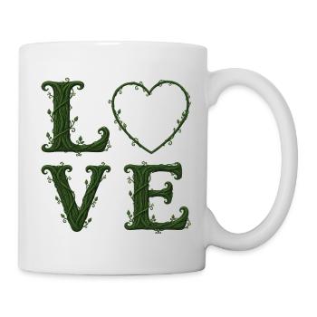 Love Nature - Typographie Végétale et Coeur - Mug blanc - blanc - Droite