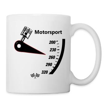 Motorsport Tacho - Tasse - Weiß - Rechts