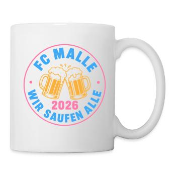 Malle 2026 FC Malle wir saufen alle - Tasse - Weiß - Rechts