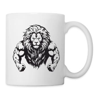 Löwe Muskeln - Tasse - Weiß - Rechts