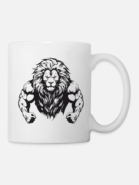 Löwe Muskeln - Tasse - Weiß