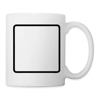 Cadre carré arrondi - Mug blanc - blanc - Droite
