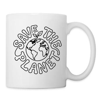 Rette den Planeten - Tasse - Weiß - Rechts