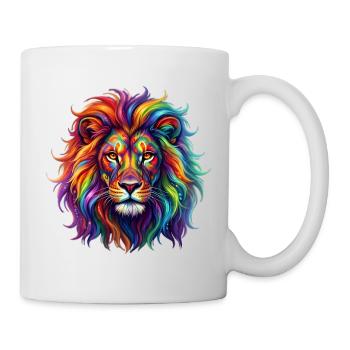 Rainbow lion / lion in rainbow colors - Mug - white - Right