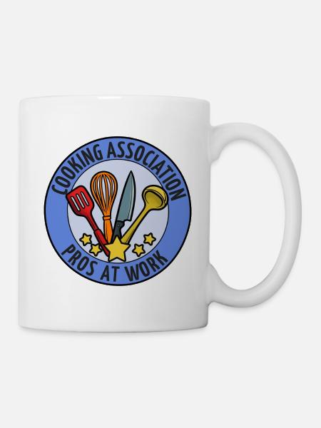 Kochverband Profis Am Werk Emblem - Tasse - Weiß