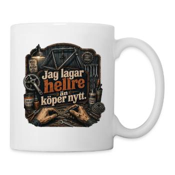 Atelier Vélo : Je répare au lieu d'acheter - Mug blanc - blanc - Droite