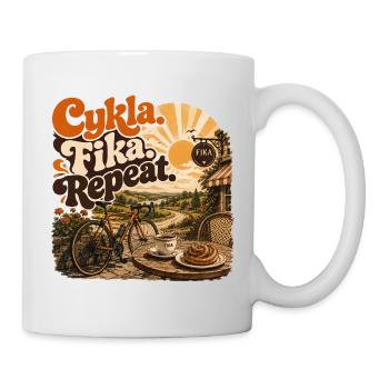 Vélo et Fika : Pause Café Style Vintage - Mug blanc - blanc - Droite