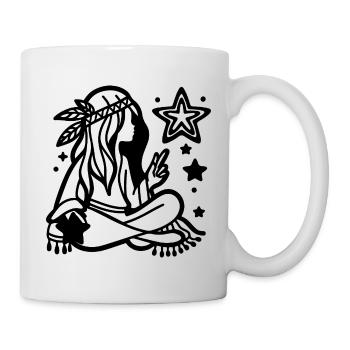 Traumfänger-Finsternis – Mystisch-minimalistisches Schwarz - Tasse - Weiß - Rechts