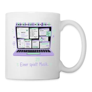 211 Tabs offen — einer spielt Musik - Tasse - Weiß - Rechts