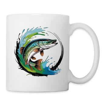 Pêche au brochet - Mug blanc - blanc - Droite