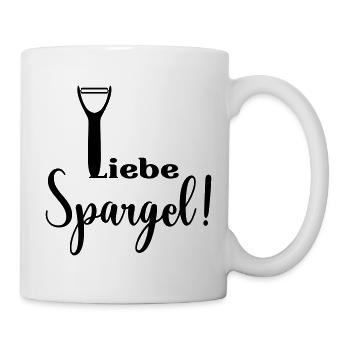 Liebe Spargel Gemüseschäler - Tasse - Weiß - Rechts