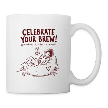 Célébrez votre infusion – Café Douillet & Chill D - Mug blanc - blanc - Droite