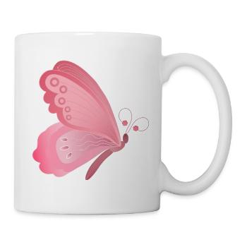 Pink Butterfly Wing Design - Mug - white - Right