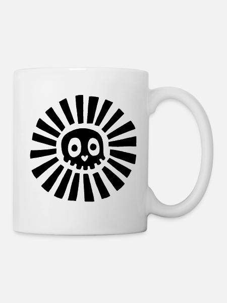 Schwarzer Sonnenschädel - Tasse - Weiß