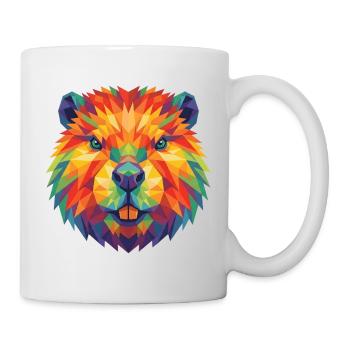 Colorful Geometric Beaver Head Pop Art Bober - Mug - white - Right