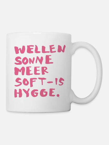 hygge words pink - Tasse - Weiß