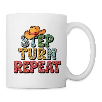 Line Dance Step Turn Repeat - Tasse - Weiß - Rechts