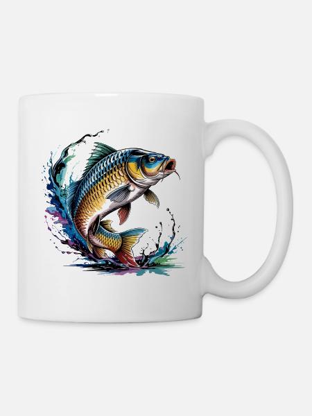 Bunter Karpfen - Tasse - Weiß