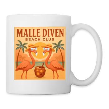 Malle Diven Beach Club Flamingo Mallorca Party - Mug - white - Right