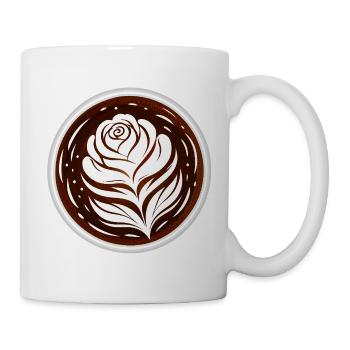 Latte Art Rose Cappuccino Design - Mug blanc - blanc - Droite