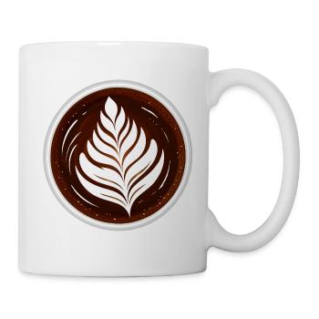 Latte Art Leaf Cappuccino Design - Mug - white - Right