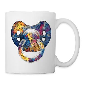 Bunter Schnuller - Mosaik Babywelt - Tasse - Weiß - Rechts