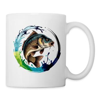 Springender Karpf - Tasse - Weiß - Rechts