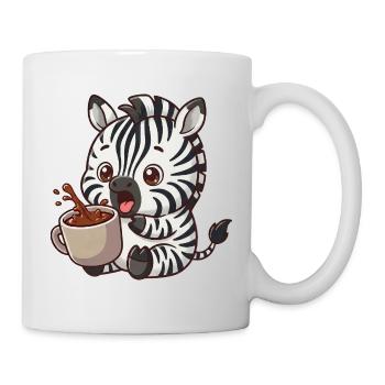 Lustiges Zebra Kaffee Kaffeeliebhaber  - Tasse - Weiß - Rechts
