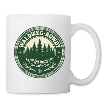 Waldweg-Rowdy: Vintage Outdoor-Motiv - Tasse - Weiß - Rechts