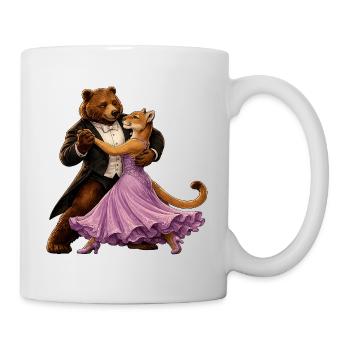 Dancing Bear and Lioness Waltz Ballroom Elegance - Mug - white - Right