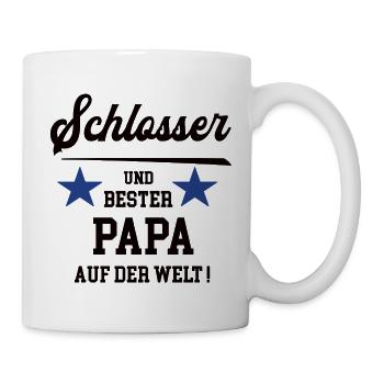 Schlosser Bester Papa Vatertag Geburtstag - Tasse - Weiß - Rechts