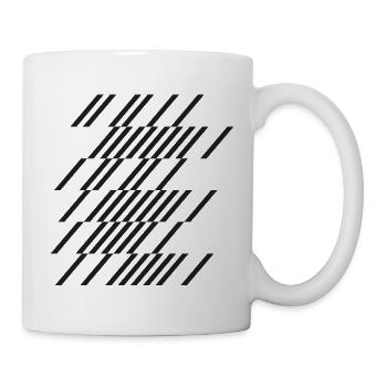 Überlappung mit Diagonalliniengitter - Tasse - Weiß - Rechts