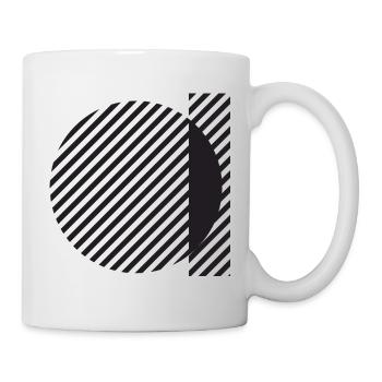 Abstrakter Diagonalstreifenkreis - Tasse - Weiß - Rechts