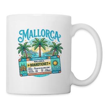 Mallorca Boarding Pass – Sommer Urlaub - Tasse - Weiß - Rechts