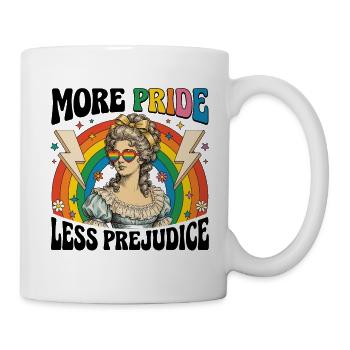 Mois de la fierté LGBTQ - Plus de fierté, moins de préjugés - Mug blanc - blanc - Droite