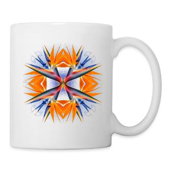 Mandala Paradiesvogelblume Abstrakte Tropical Art - Tasse - Weiß - Rechts