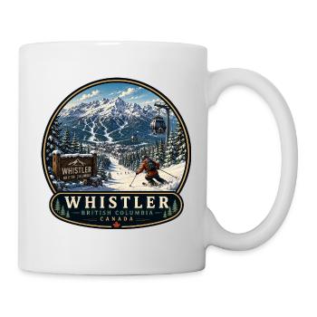 Whistler Kanada Skigebiet Snowboard Skiurlaub - Tasse - Weiß - Rechts