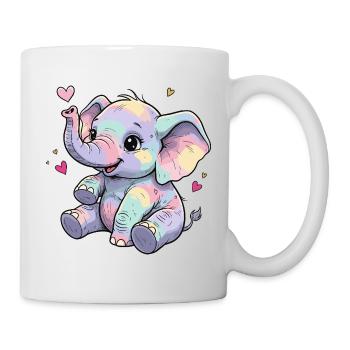 Pastel Elephant Cuddly Heart - Mug - white - Right