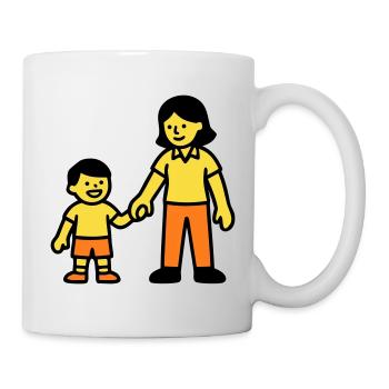Logo de la main de l’enfant de l’enseignante de maternelle - Mug blanc - blanc - Droite