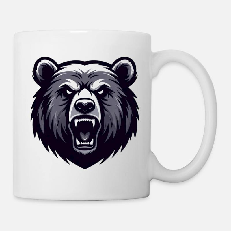 Brüllender Bär – Wilder Grizzly - Tasse - Weiß
