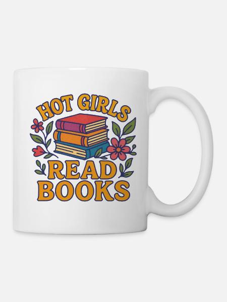 Heiße Mädchen lesen Bücher - Tasse - Weiß