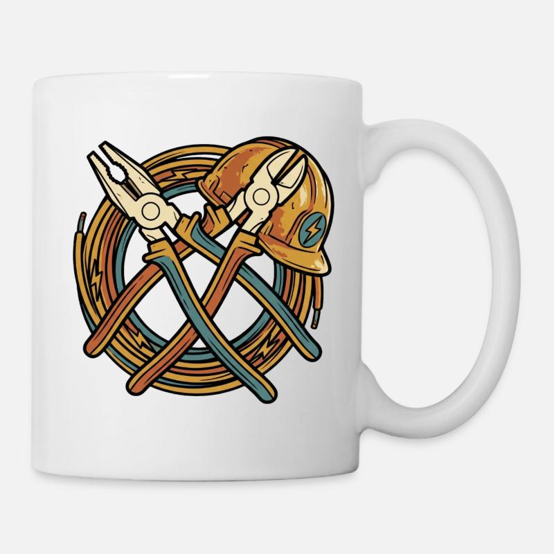 Electrician Humor Retro Work Design - Mug - white
