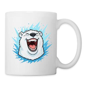 Lachender Eisbär im Blauen Blitz - Tasse - Weiß - Rechts