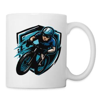 Blason de la bande dessinée Cycliste - Mug blanc - blanc - Droite