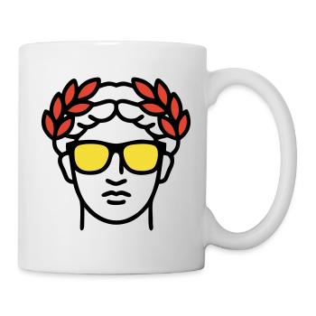 Römische Statue Sonnenbrille Antike Kunst - Tasse - Weiß - Rechts