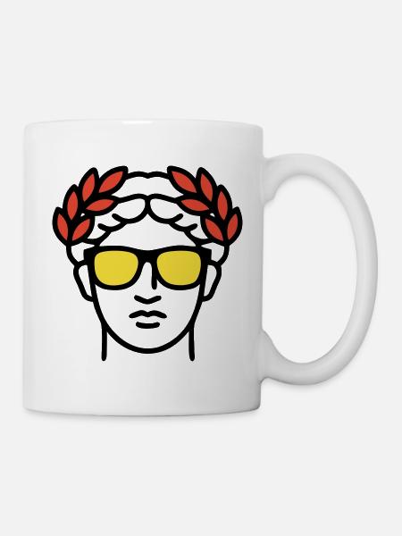 Römische Statue Sonnenbrille Antike Kunst - Tasse - Weiß