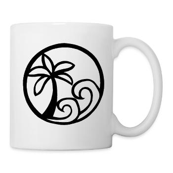 Wellen und Schwarzpalme - Tasse - Weiß - Rechts