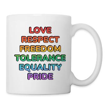 Pride Values Rainbow Text - Mug - white - Right