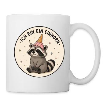 Einhorn Waschbär - Tasse - Weiß - Rechts