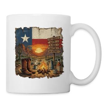 Art de la signalisation du voyage sur la route dans le désert - Mug blanc - blanc - Droite